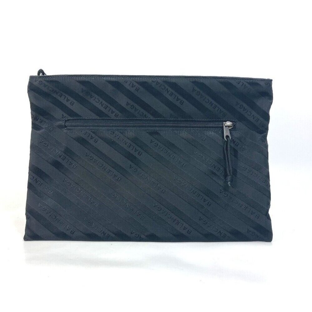 BALENCIAGA logo Explorer bag pouch Clutch bag Nylon Black